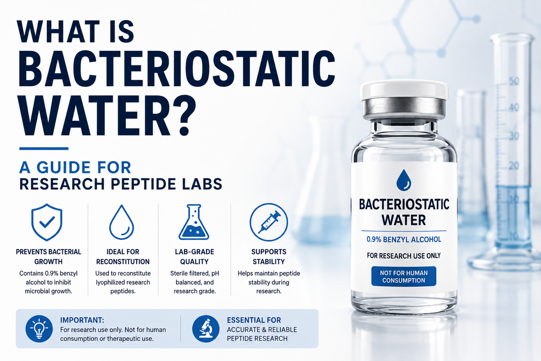 Bacteriostatic water Canada — 30mL research-grade BAC water vial with benzyl alcohol preservative for peptide reconstitution in Canadian laboratories.