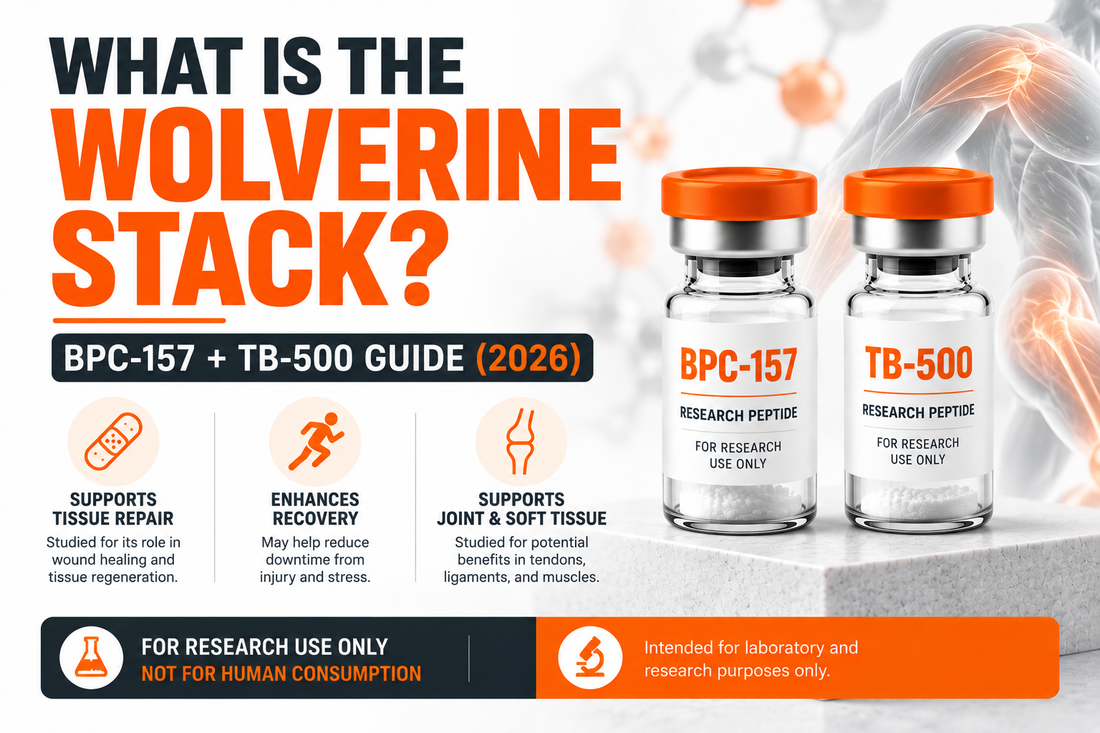 BPC-157 and TB-500 combined in the Wolverine Stack research peptide formulation