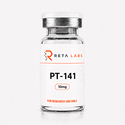 Lyophilized PT-141 research peptide vial available to buy in Canada